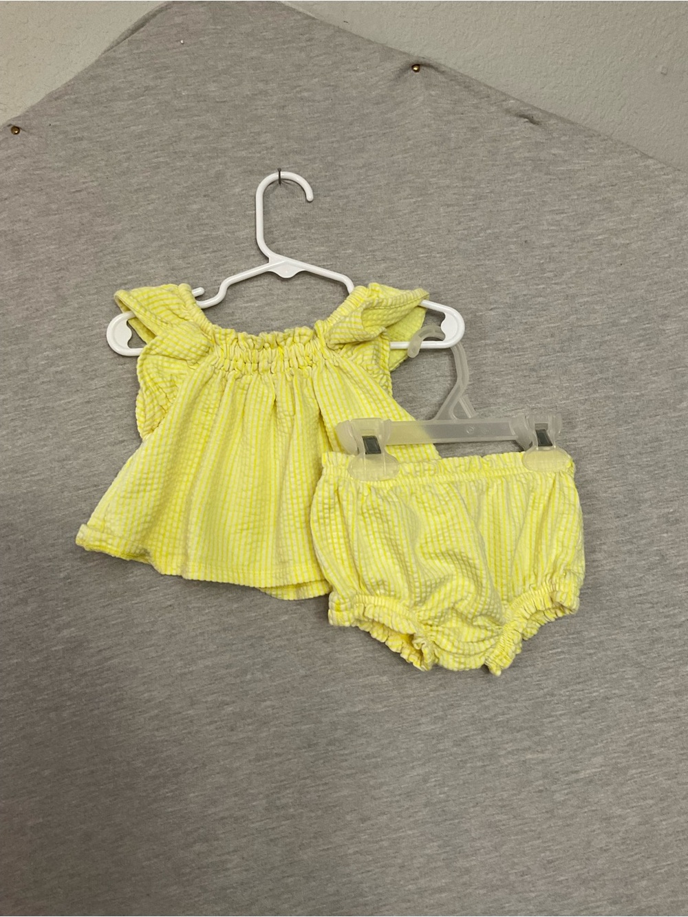 Garanimals Yellow Seersucker Top & Bloomers Set